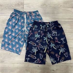 Bundle (Two Pairs) Men's Patterned Shorts - Blue and Navy